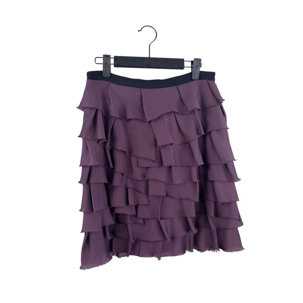 Purple Ruffle Layered Mini Skirt